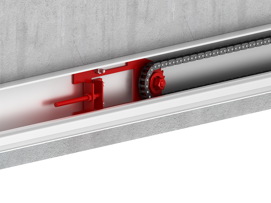 Кронштейн крепления звездочки цепи обеспечивает возможность регулировки натяжения.